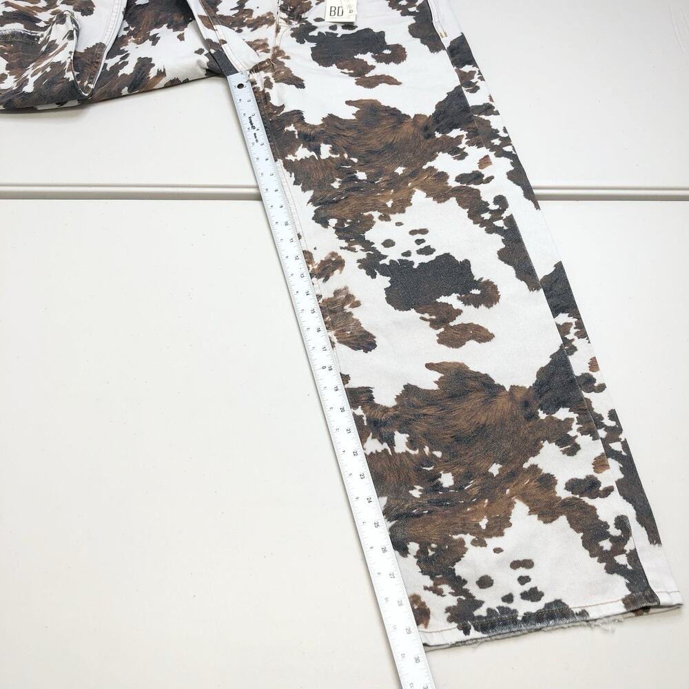 BDG Urban Outfitters Jaya Baggy Cow Print Wide Leg Jeans Low Rise Y2K 26x32 - Picture 5 of 14